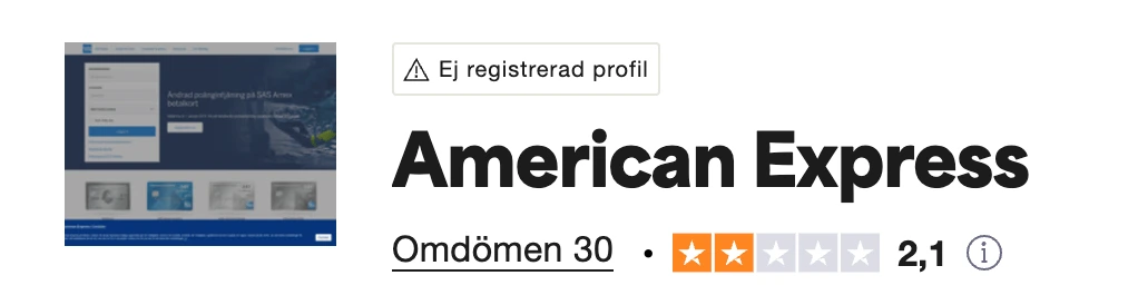 American Express Blue Cashback kundomdöme