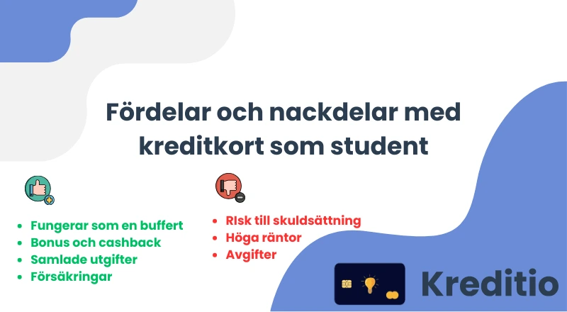 Fördelar och nackdelar med kreditkort som student